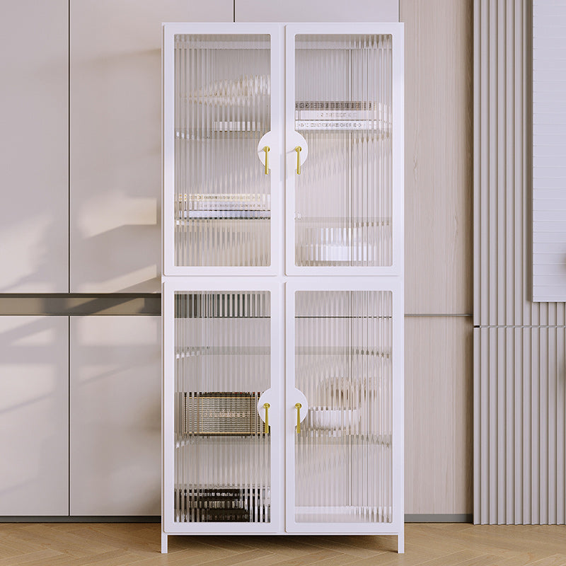 Modern Glass Doors Curio Cabinet Metal Storage Cabinet for Living Room