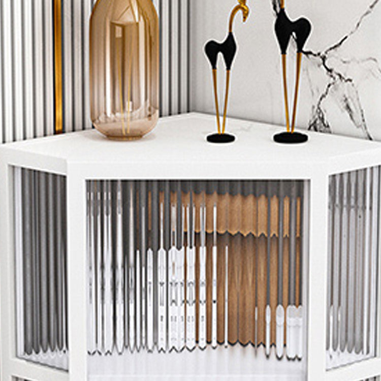 Industrial Corner Unit Curio Cabinet Metal Storage Cabinet for Living Room