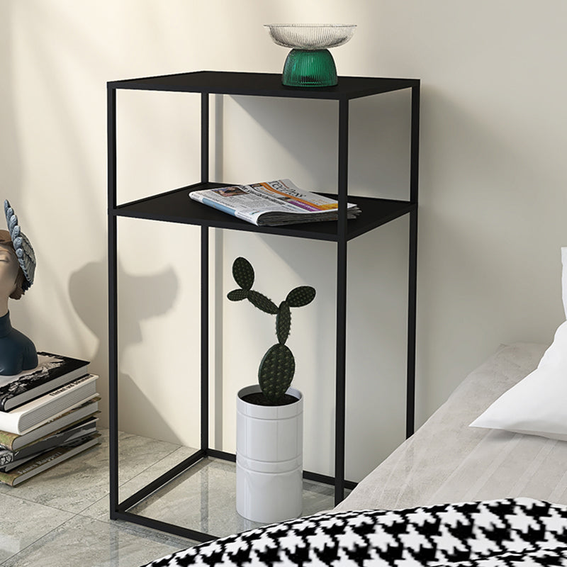 2 Shelves Iron Nightstand Industrial Bedside Cabinet ,27.6" Tall