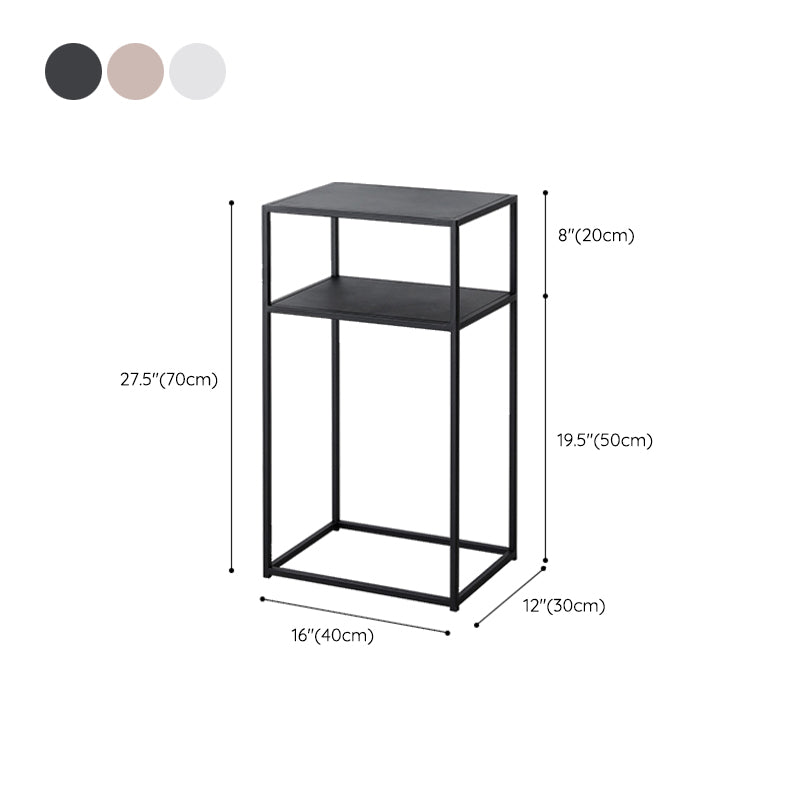 2 Shelves Iron Nightstand Industrial Bedside Cabinet ,27.6" Tall