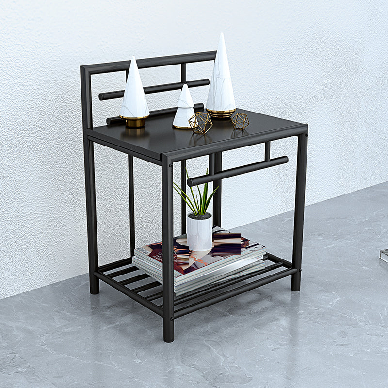 1 Shelf Glam Nightstand Metal Legs Included Night Table Open Storage ,23.6" Tall