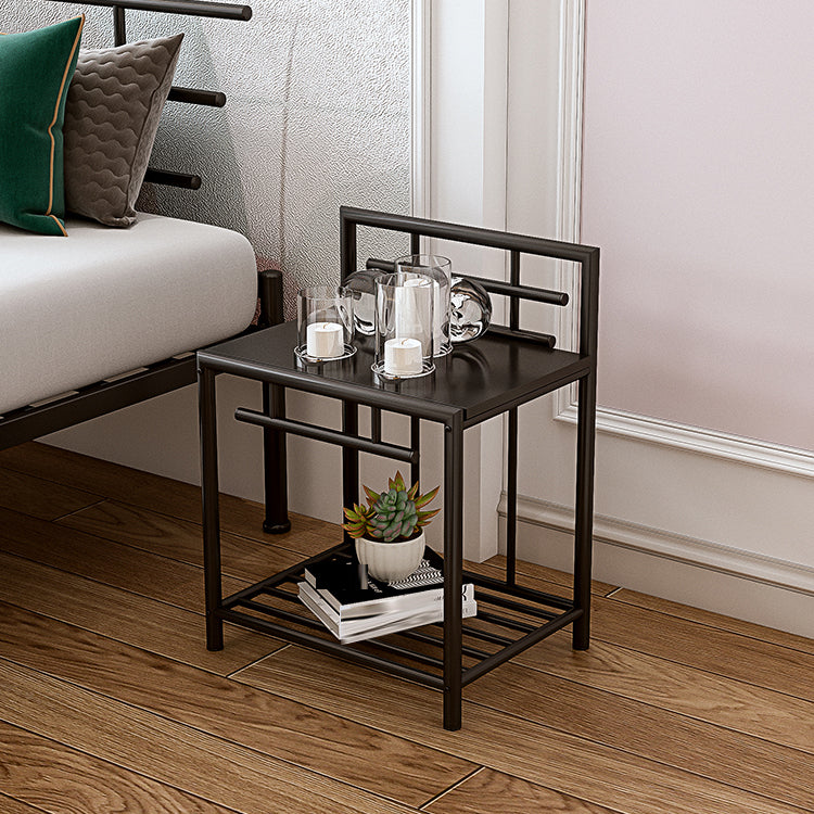 1 Shelf Glam Nightstand Metal Legs Included Night Table Open Storage ,23.6" Tall