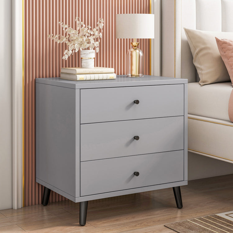 Contemporary Solid Wood Nightstand Drawer Storage Night Table