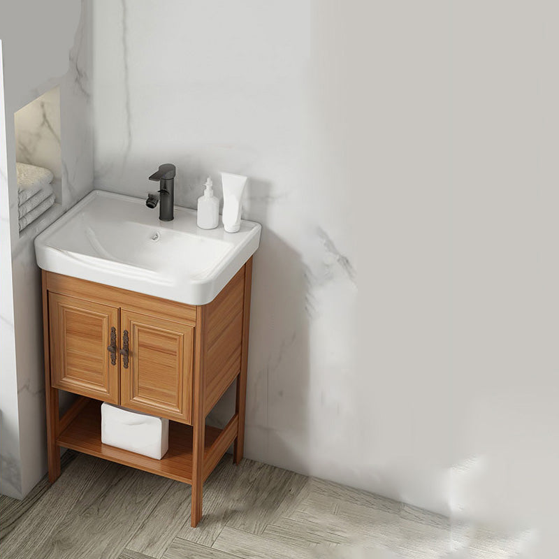 Contemporary Vanity Sink Wooden Mirror Cabinet Bathroom Space Saver Vanity