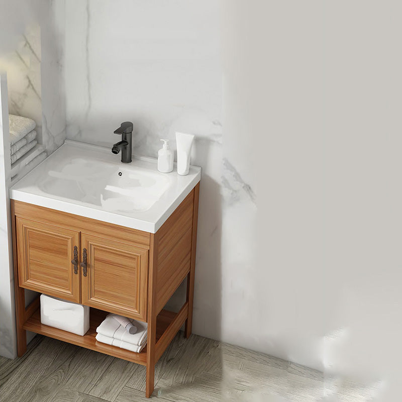 Contemporary Vanity Sink Wooden Mirror Cabinet Bathroom Space Saver Vanity