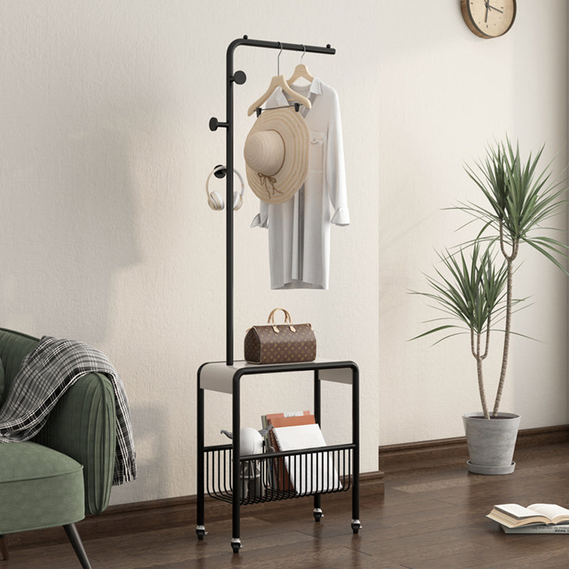 Modern Style Coat Rack Solid Color Free Standing Hooks Design Metallic Coat Hanger