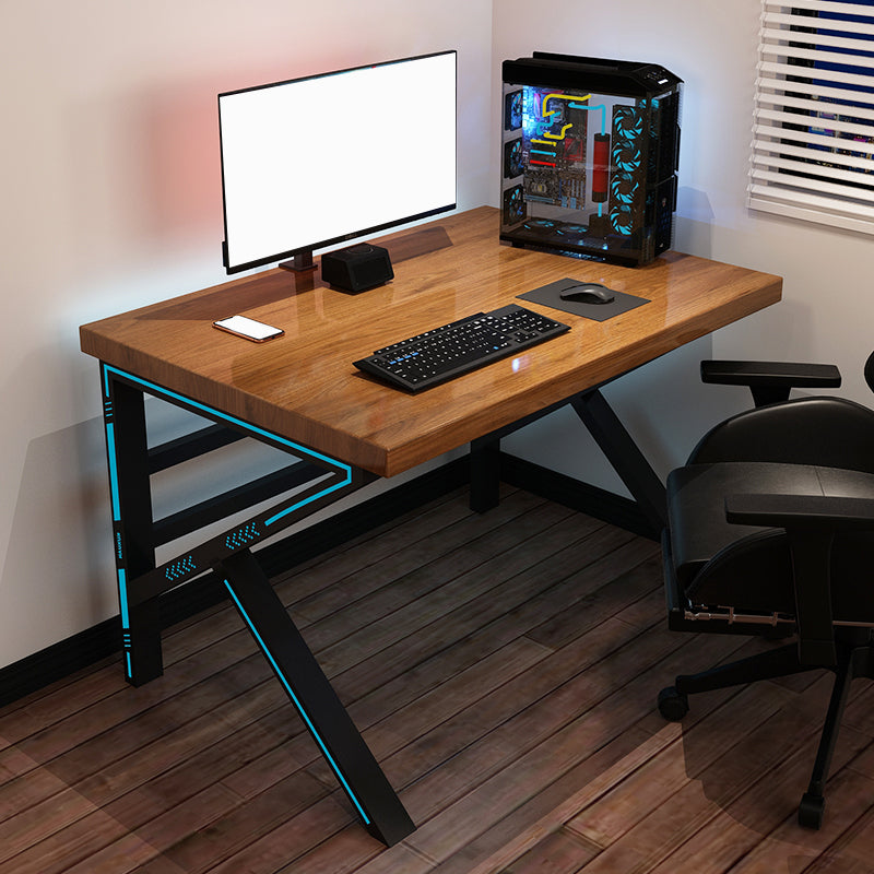 Contemporary Computer Desk Home Solid Wood Office Desk with Black Legs