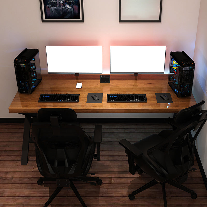 Contemporary Computer Desk Home Solid Wood Office Desk with Black Legs