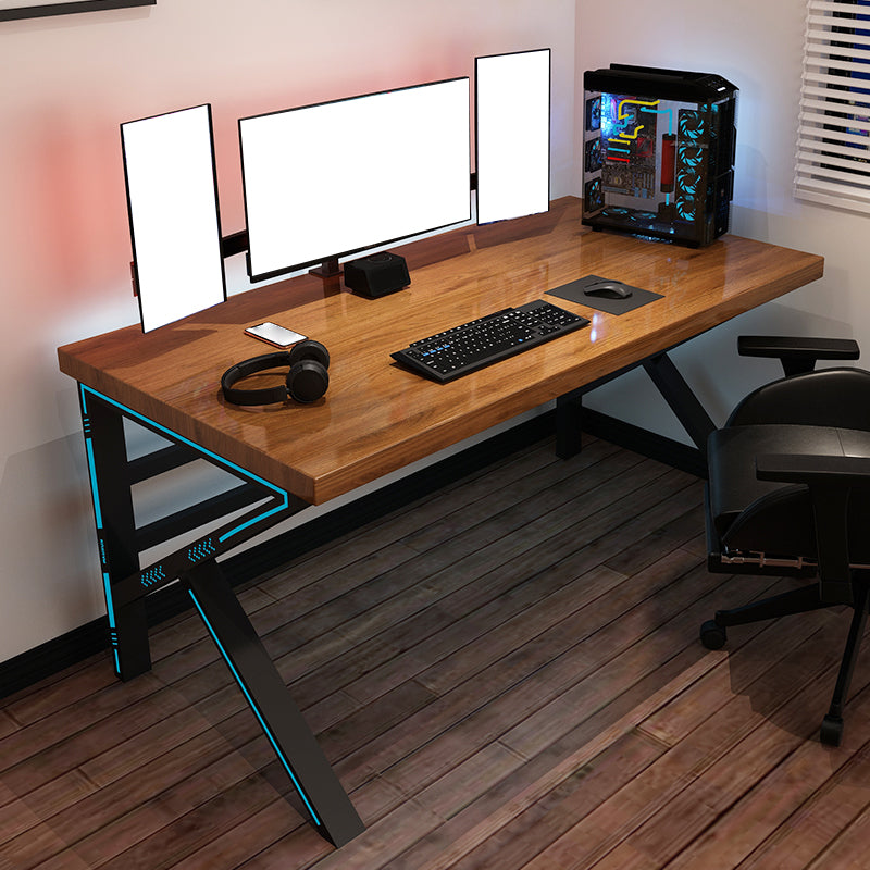 Contemporary Computer Desk Home Solid Wood Office Desk with Black Legs