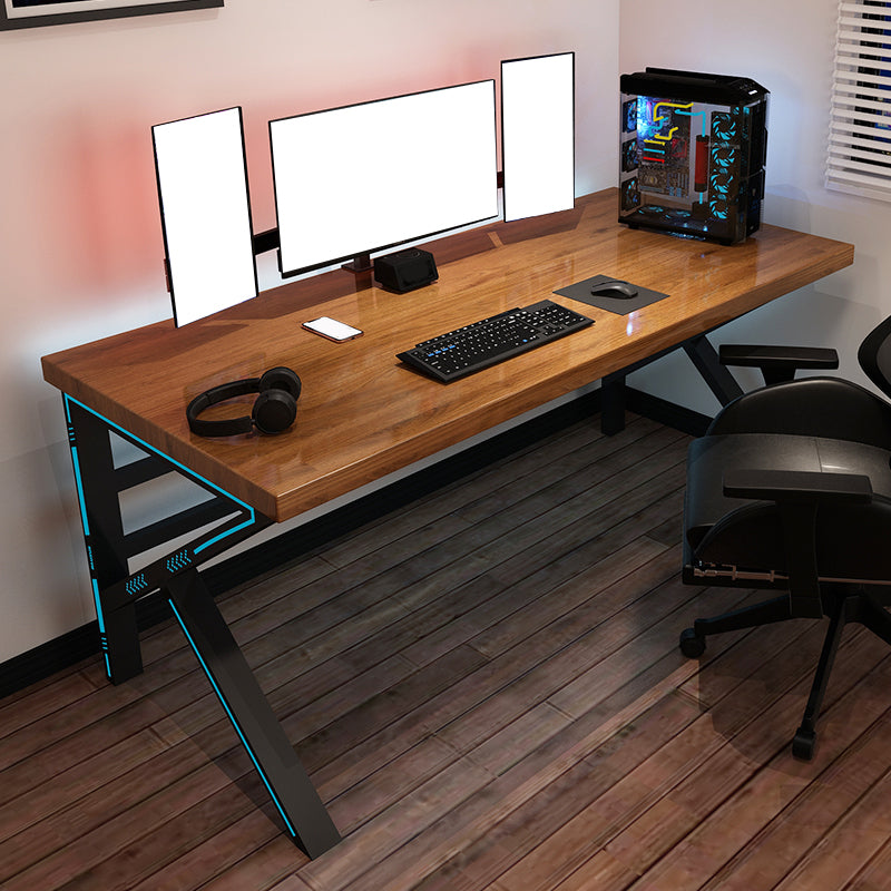 Contemporary Computer Desk Home Solid Wood Office Desk with Black Legs