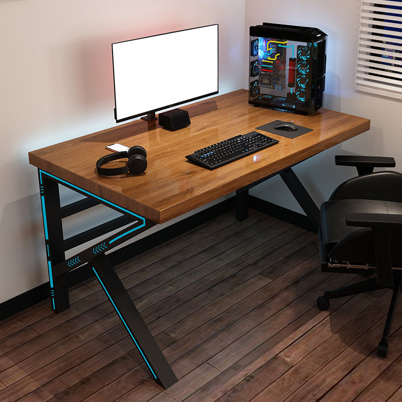 Contemporary Computer Desk Home Solid Wood Office Desk with Black Legs