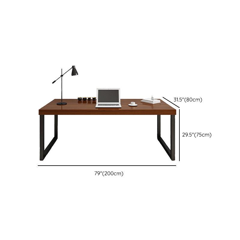 Solid Wood Rectangular Office Desk Sled Base 29.53" Tall Writing Desk