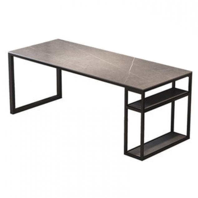 Contemporary Rectangular Computer Desk Stone Office Desk with Legs