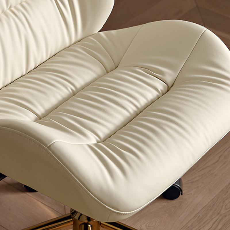 Contemporary Tufted Swivel Chair Faux Leather Task Mid-Back Chair