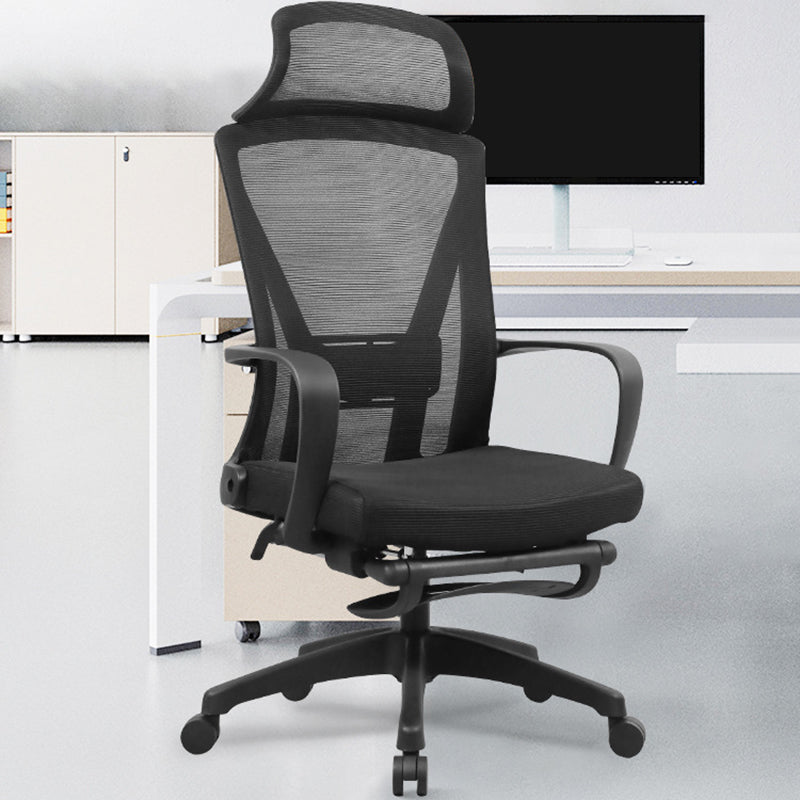 Fixed Arms Office Chair Adjustable Seat Height Modern Slide Desk Chair