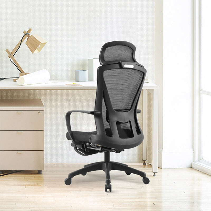 Fixed Arms Office Chair Adjustable Seat Height Modern Slide Desk Chair