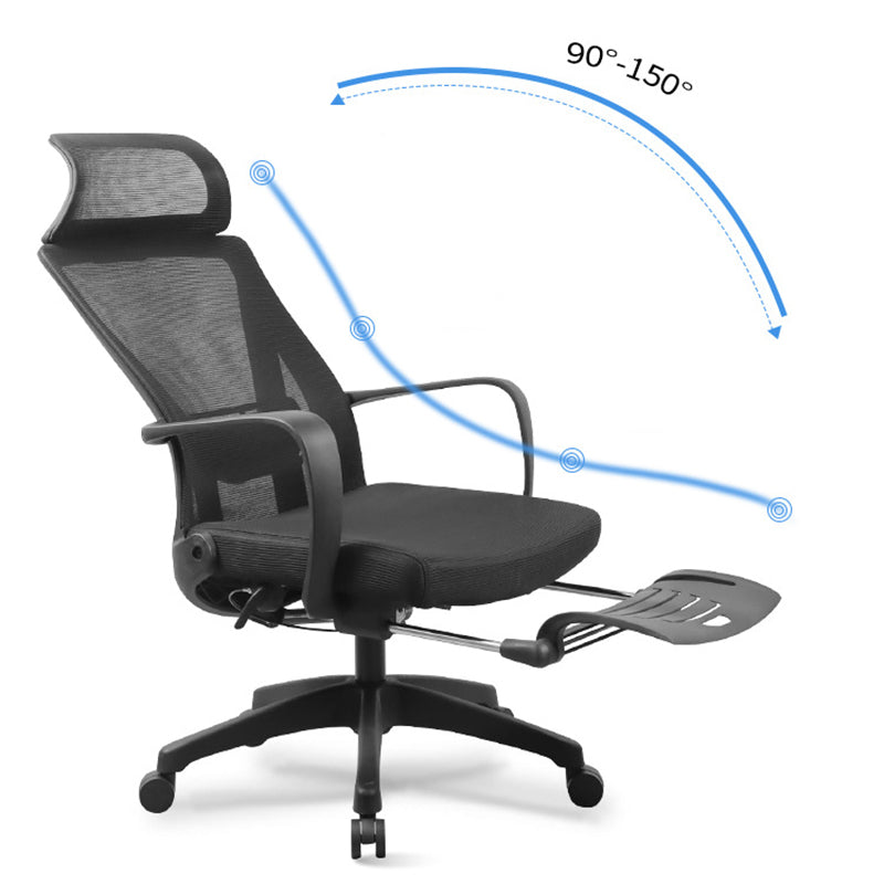 Fixed Arms Office Chair Adjustable Seat Height Modern Slide Desk Chair