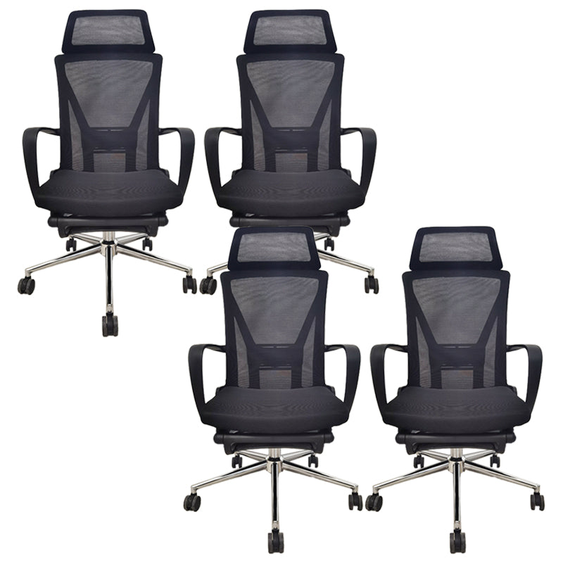 Modern Desk Chair Fixed Arms Task Chair with Wheels for Office