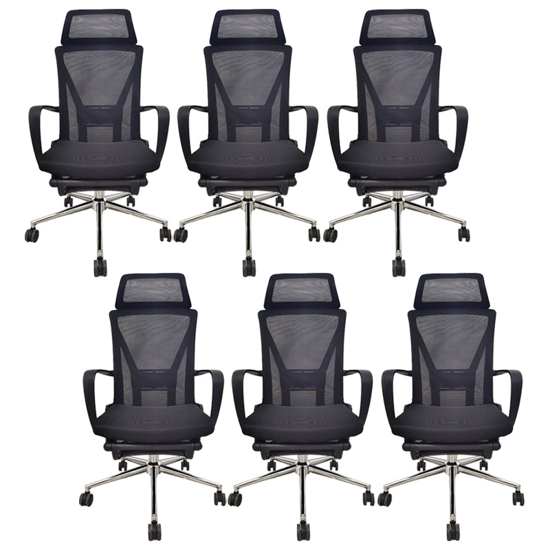 Modern Desk Chair Fixed Arms Task Chair with Wheels for Office