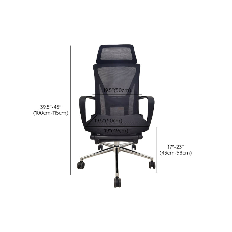 Modern Desk Chair Fixed Arms Task Chair with Wheels for Office