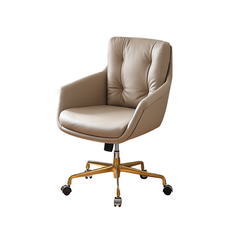 Contemporary Tufted Office Chair Faux Leather Executive Mid-Back Chair