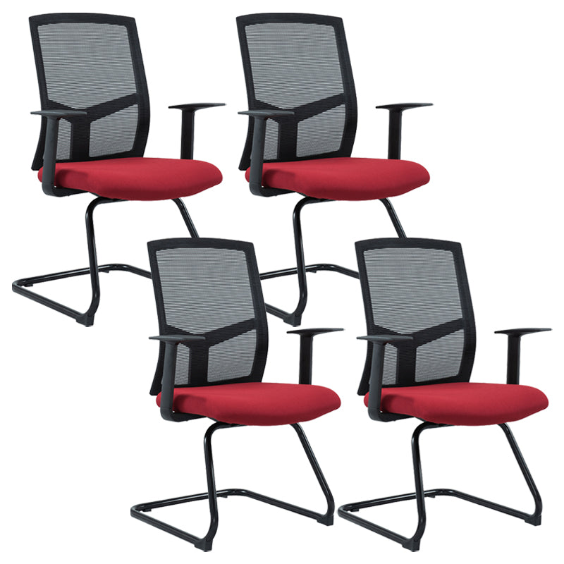 Modern Office Chair No Wheels Fixed Arms Upholstered No Distressing Desk Chair