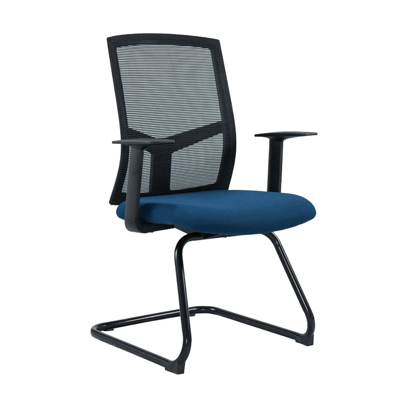 Modern Office Chair No Wheels Fixed Arms Upholstered No Distressing Desk Chair