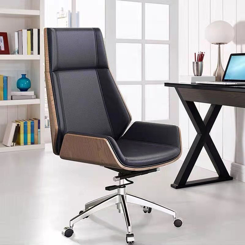 Modern Desk Chair Leather Computer Chair High-Back Executive Chair with Wheels