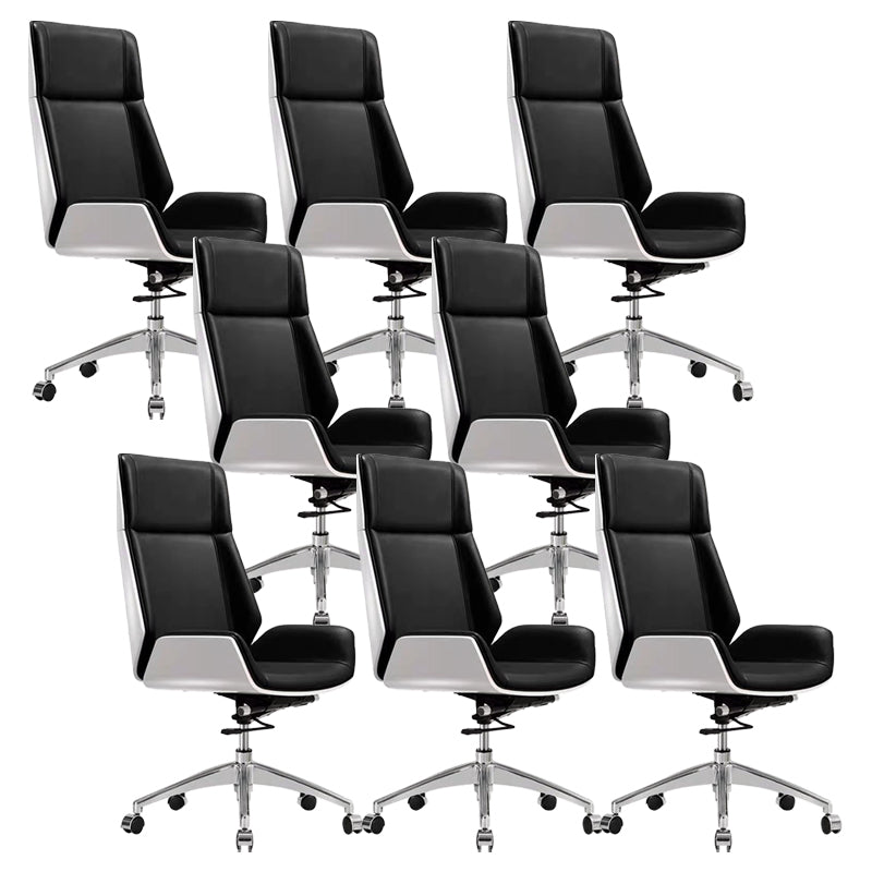 Modern Desk Chair Leather Computer Chair High-Back Executive Chair with Wheels