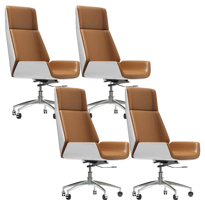 Modern Desk Chair Leather Computer Chair High-Back Executive Chair with Wheels