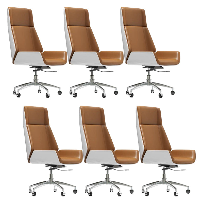 Modern Desk Chair Leather Computer Chair High-Back Executive Chair with Wheels