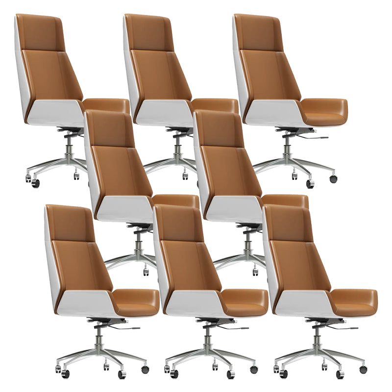 Modern Desk Chair Leather Computer Chair High-Back Executive Chair with Wheels