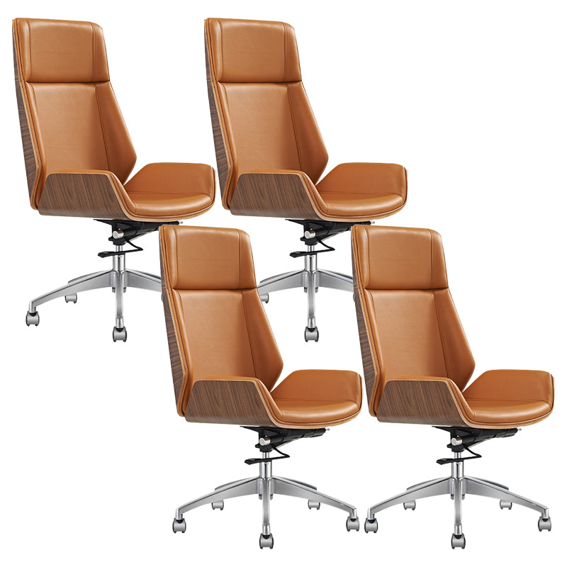 Modern Desk Chair Leather Computer Chair High-Back Executive Chair with Wheels