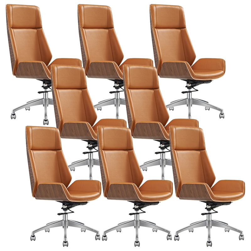 Modern Desk Chair Leather Computer Chair High-Back Executive Chair with Wheels