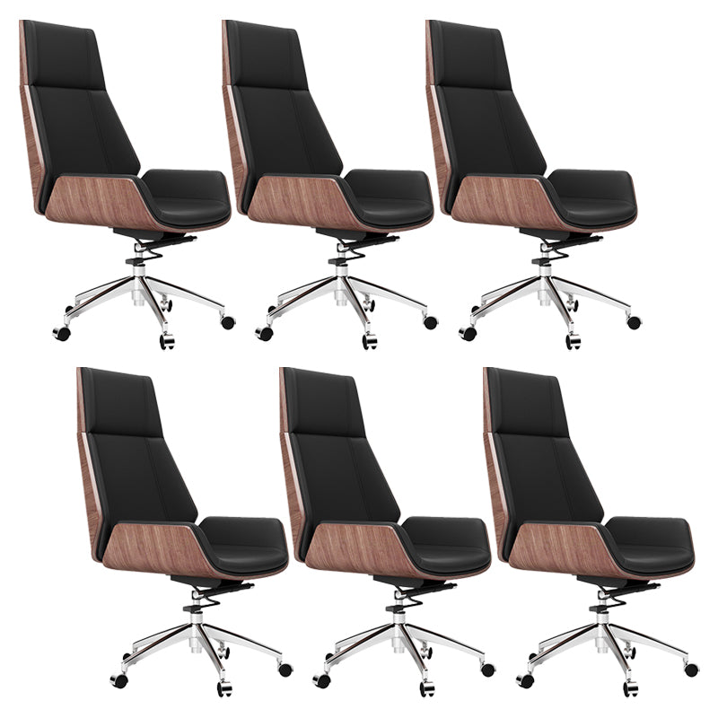 Modern Desk Chair Leather Computer Chair High-Back Executive Chair with Wheels