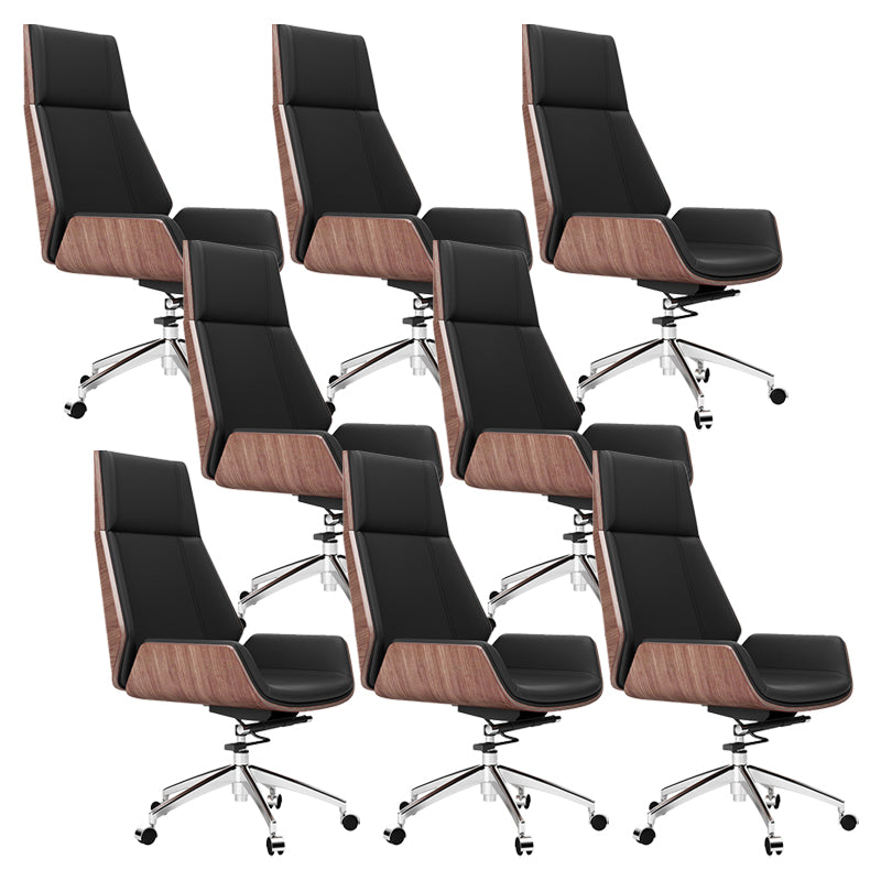 Modern Desk Chair Leather Computer Chair High-Back Executive Chair with Wheels