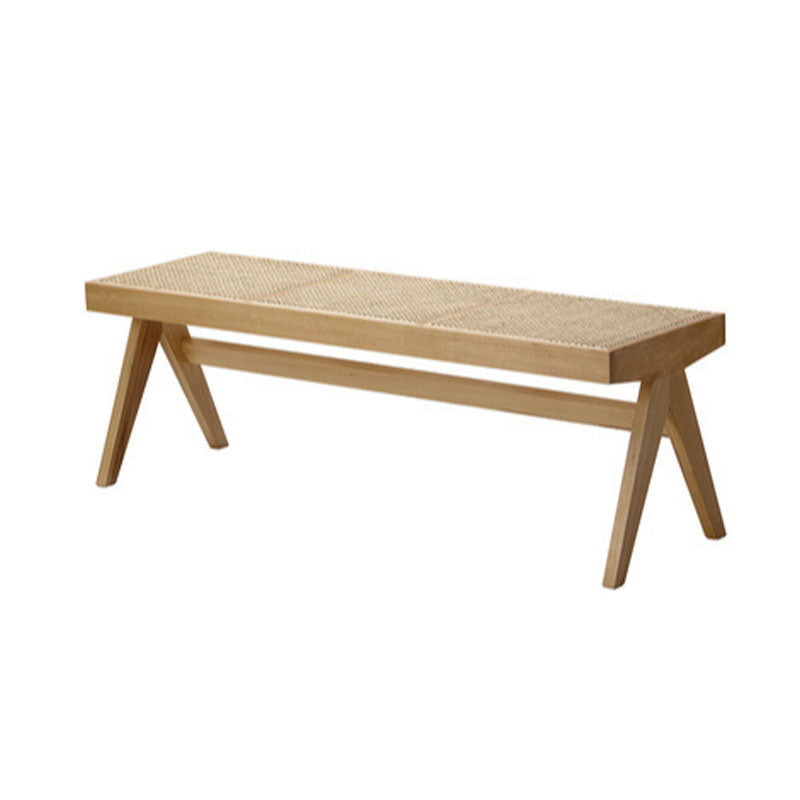 14.82-inch Width Tropical Bench Solid Wood Rectangle Bedroom Seating Bench