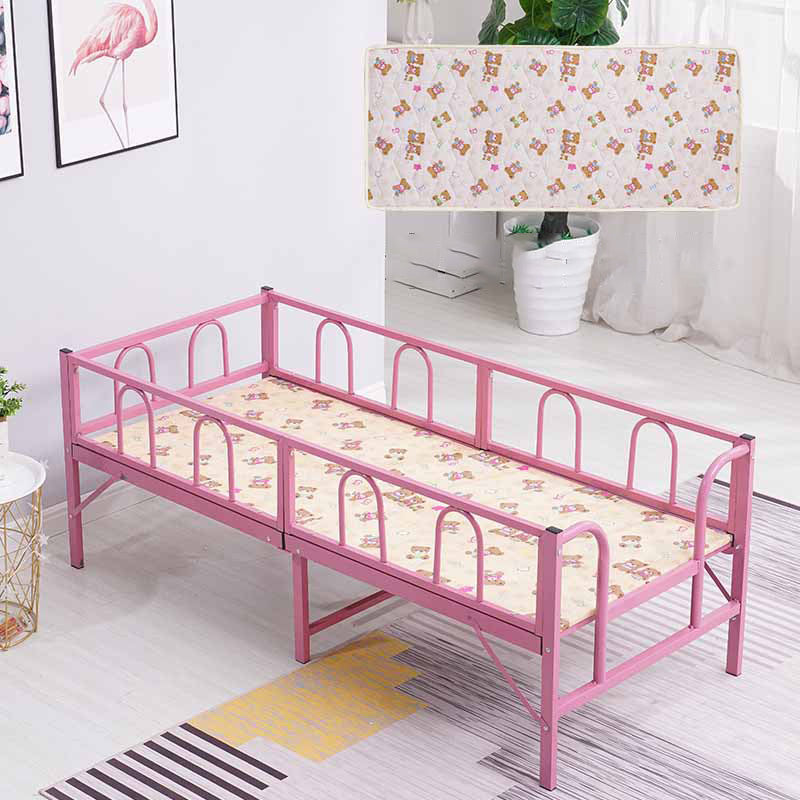 Metal Scandinavian Kids Bed Detachable Guardrails Bed with Headboard