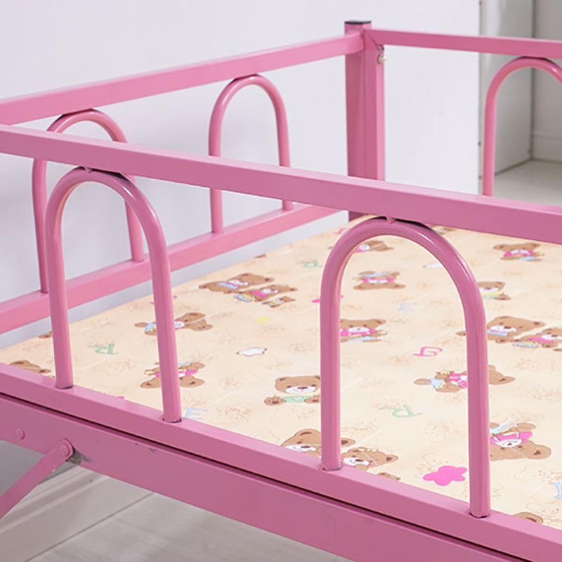 Metal Scandinavian Kids Bed Detachable Guardrails Bed with Headboard