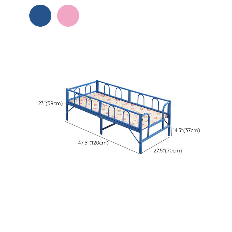 Metal Scandinavian Kids Bed Detachable Guardrails Bed with Headboard