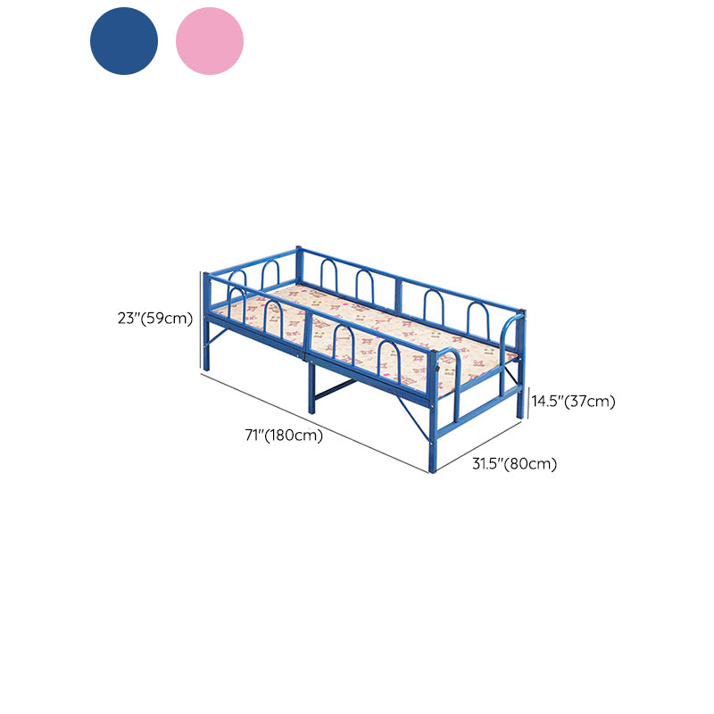 Metal Scandinavian Kids Bed Detachable Guardrails Bed with Headboard