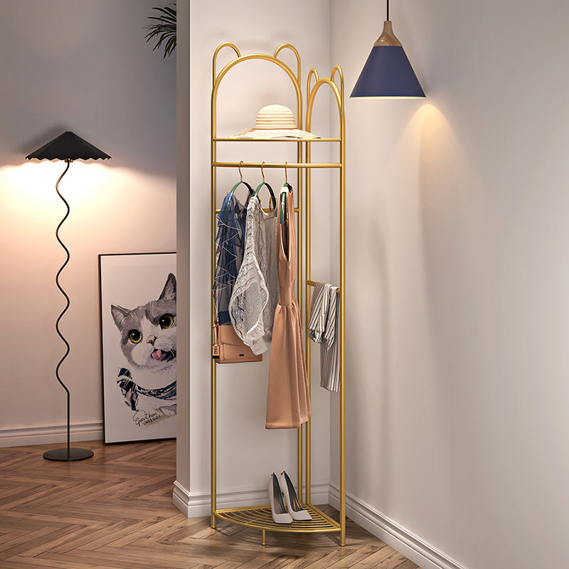 Luxury Iron Coat Hanger Free Standing Entry Coat Rack with Hooks