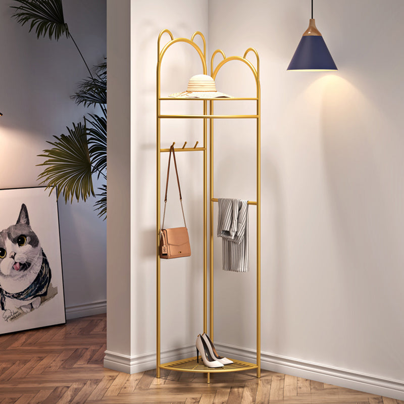 Luxury Iron Coat Hanger Free Standing Entry Coat Rack with Hooks