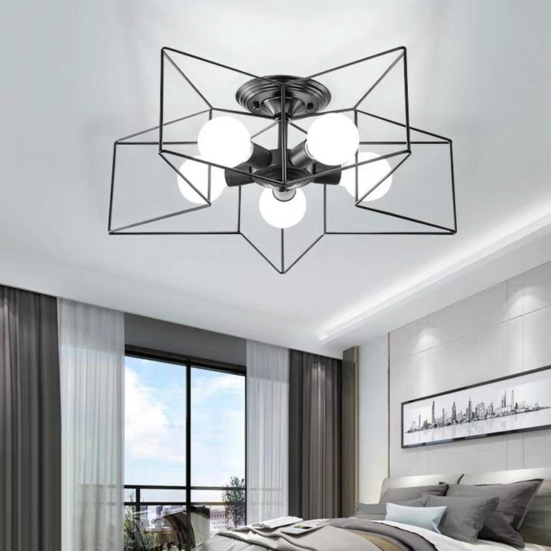 5-Lights Star Shape Flush Mount Ceiling Fixture Modern Flush Ceiling Lights