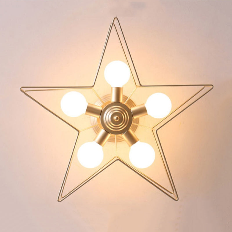 5-Lights Star Shape Flush Mount Ceiling Fixture Modern Flush Ceiling Lights