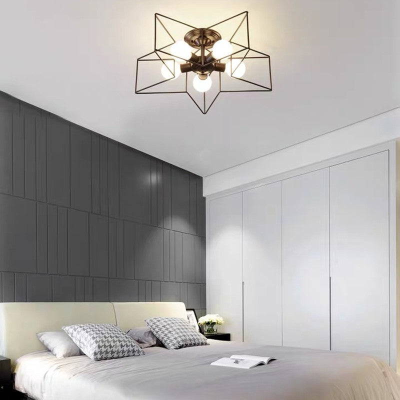 5-Lights Star Shape Flush Mount Ceiling Fixture Modern Flush Ceiling Lights