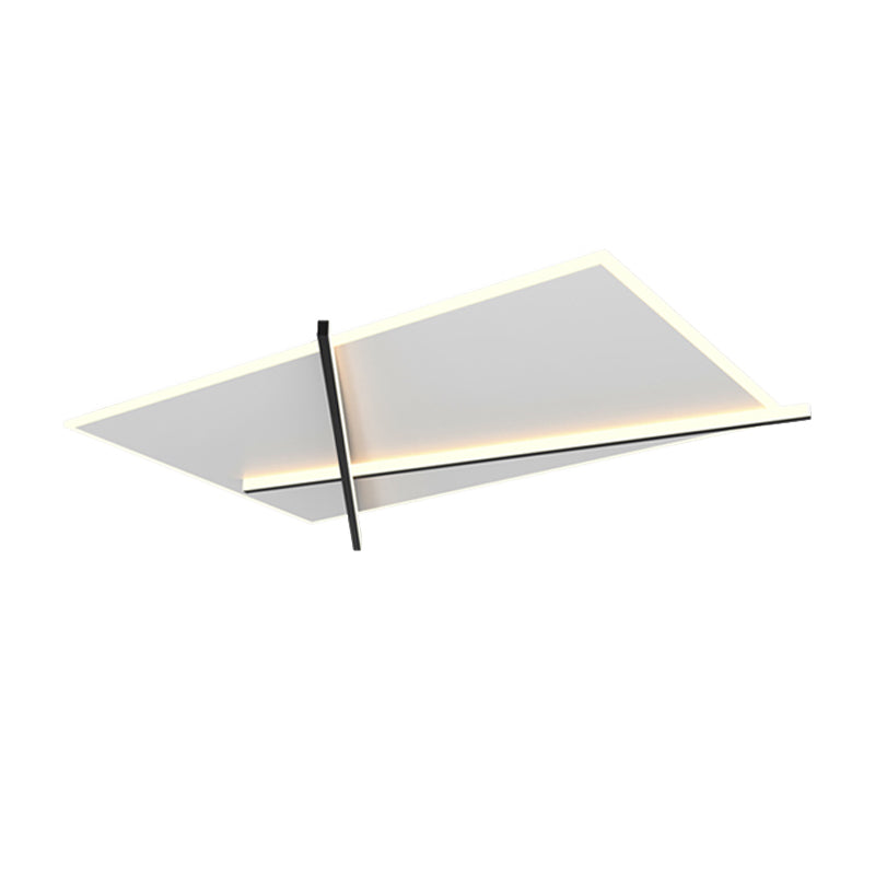 LED Modern Metal Flush Mount Square Shape Ceiling Light with Acrylic Shade for Bedroom