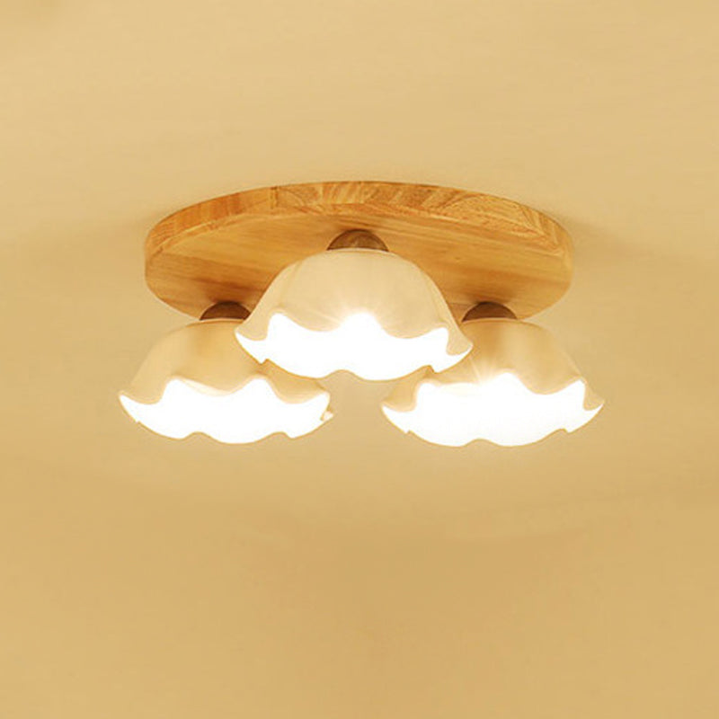 Ripples Shape Flush Mount Modern Style Ceramic 3/5/ Lights Flush Ceiling Light in White