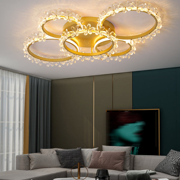 Modern Round Ceiling Light Fixture Metal Multiple-Light Ceiling Light