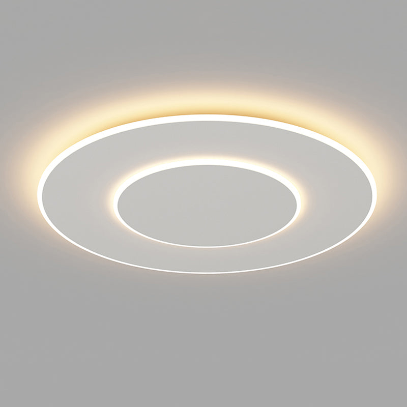 LED Metal Modern Flush Mount Circular Shape Ceiling Light with Acrylic Shade for Bedroom